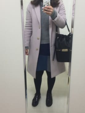 「skirt」｜「アイテム（チェスターコート）」を使った、vnonvさん（レディース・159cm）の冬コーディネート