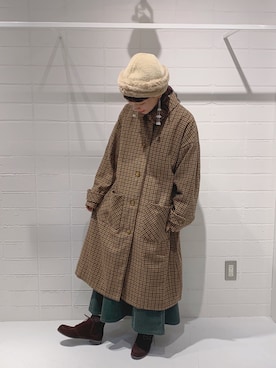 「ehka sopo（エヘカソポ）のアイテム（ニットキャップ/ビーニー）」を使った、kaniさん（レディース・155cm）の秋コーディネート