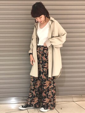 「JEANASIS（ジーナシス）のアイテム（シャツワンピース）」を使った、ミユキさん（レディース・159cm）の秋コーディネート
