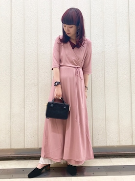 「JEANASIS（ジーナシス）のハコショルダーミニ/830977（ショルダーバッグ）」を使った、ミユキさん（レディース・158cm）の夏コーディネート