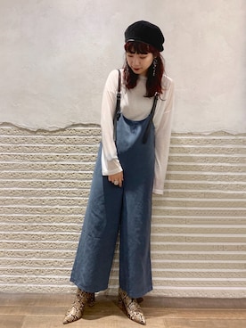 「JEANASIS（ジーナシス）のアイテム（ハンチング/ベレー帽）」を使った、ミユキさん（レディース・158cm）の秋コーディネート