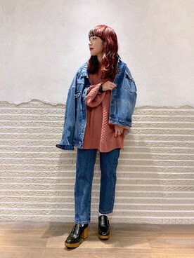 「JEANASIS（ジーナシス）のアイテム（デニムジャケット）」を使った、ミユキさん（レディース・158cm）の秋コーディネート