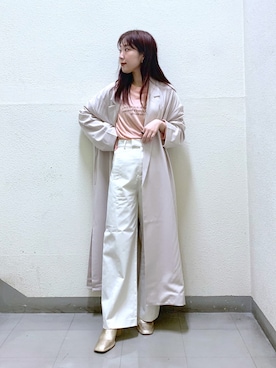 「JEANASIS（ジーナシス）のアイテム（チノパンツ）」を使った、ミユキさん（レディース・158cm）の春コーディネート