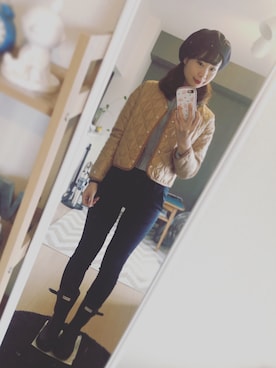 「HUNTER（ハンター）のHUNTER / ORIGINAL TOUR　SHORT（レインシューズ）」を使った、maiさん（レディース・163cm）の秋コーディネート