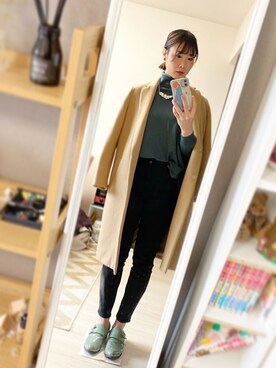 「Honeys（ハニーズ）のアイテム（チノパンツ）」を使った、maiさん（レディース・163cm）の冬コーディネート