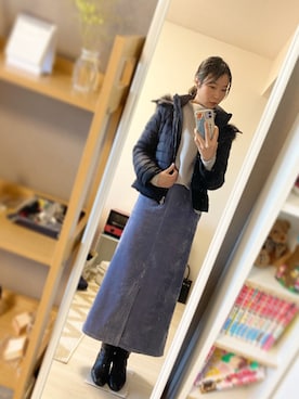 「TATRAS」｜「アイテム（スカート）」を使った、maiさん（レディース・163cm）の冬コーディネート