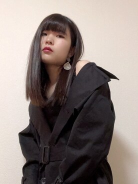 「HOTPING（ホッピン）のアイテム（ジャケット/アウター）」を使った、RIKOさん（レディース・157cm）の冬コーディネート