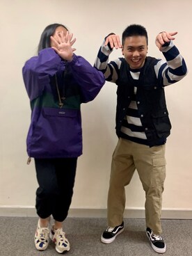 「Hissoのアイテム（その他アウター）」を使った、Timothy Chiuさん（メンズ・168cm）の秋コーディネート