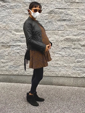 「Minnetonka（ミネトンカ）のMINNETONKA / HI TOP BACK BOOT（ブーツ、ブラック系）」を使った、iam-.-maiさん（レディース・159cm）の秋コーディネート