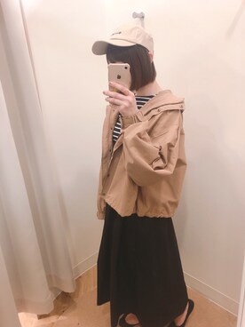 「へザー」｜「アイテム（キャップ）」を使った、kanonさん（レディース・161cm）の春コーディネート
