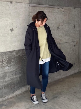 「GU（ジーユー）のアイテム（その他アウター）」を使った、takasugiさん（レディース・171cm）の春コーディネート