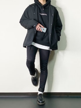 「KANGOL（カンゴール）のアイテム」を使った、ひらひらさん（メンズ・171cm）の冬コーディネート