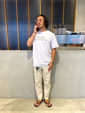 「サタデーズ ニューヨークシティ (Saturdays NYC)」｜「アイテム（サンダル）」を使った、Seiya Endoさん（メンズ・168cm）の夏コーディネート