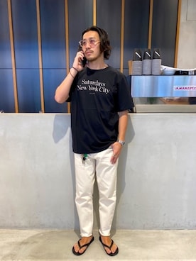 「サタデーズ ニューヨークシティ (Saturdays NYC)」｜「アイテム（サンダル）」を使った、Seiya Endoさん（メンズ・168cm）の夏コーディネート