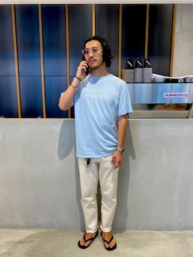 「サタデーズ ニューヨークシティ (Saturdays NYC)」｜「アイテム（サンダル）」を使った、Seiya Endoさん（メンズ・168cm）の夏コーディネート