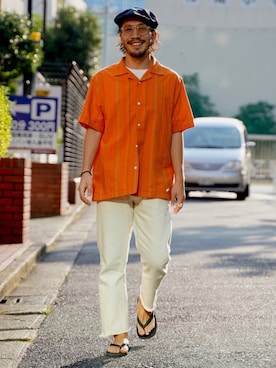 「サタデーズ ニューヨークシティ (Saturdays NYC)」｜「アイテム（サンダル）」を使った、Seiya Endoさん（メンズ・168cm）の夏コーディネート