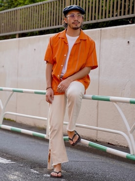 「Saturdays NYC（サタデーズ ニューヨークシティ ）のアイテム（サンダル）」を使った、Seiya Endoさん（メンズ・168cm）の夏コーディネート