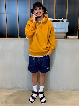 「サタデーズ ニューヨークシティ (Saturdays NYC)」｜「アイテム（サンダル）」を使った、Seiya Endoさん（メンズ・168cm）の夏コーディネート