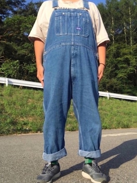 「BIG SMITH（ビッグスミス）のアイテム（サロペット/オーバーオール）」を使った、ks111さん（メンズ・169cm）の夏コーディネート