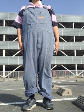 「ラガーシャツ」｜「アイテム（サロペット/オーバーオール）」を使った、ks111さん（メンズ・169cm）の夏コーディネート