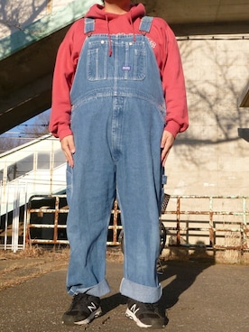 「BIG SMITH（ビッグスミス）のアイテム（サロペット/オーバーオール）」を使った、ks111さん（メンズ・169cm）の冬コーディネート