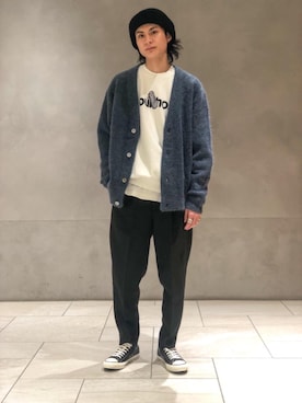 「Dunno（ドノウ）のアイテム」を使った、赤羅（akara）さん（メンズ・170cm）の秋コーディネート