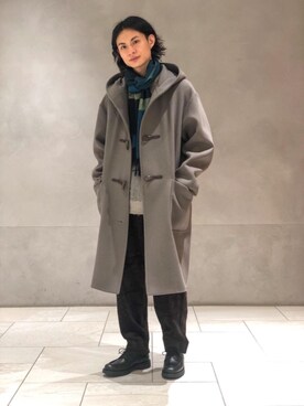 「RECOMMEND  ITEM STYLING」｜「アイテム（ダッフルコート）」を使った、赤羅（akara）さん（メンズ・170cm）の冬コーディネート