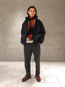 「RECOMMEND  ITEM STYLING」｜「アイテム（ダウンジャケット/コート）」を使った、赤羅（akara）さん（メンズ・170cm）の冬コーディネート