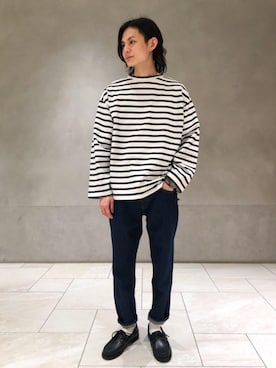 「RECOMMEND  ITEM STYLING」｜「アイテム（モカシン/デッキシューズ）」を使った、赤羅（akara）さん（メンズ・170cm）の冬コーディネート