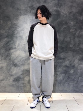 「MONKEY TIME（モンキータイム）のアイテム」を使った、赤羅（akara）さん（メンズ・170cm）の春コーディネート