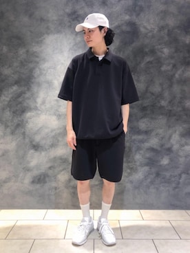 「アイテム（ポロシャツ）」を使った、赤羅（akara）さん（メンズ・170cm）の春コーディネート