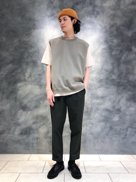 「RECOMMEND  ITEM STYLING」｜「アイテム（モカシン/デッキシューズ）」を使った、赤羅（akara）さん（メンズ・170cm）の春コーディネート