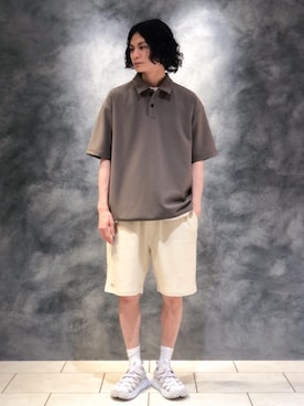 「アイテム（ポロシャツ）」を使った、赤羅（akara）さん（メンズ・170cm）の春コーディネート