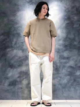 「RECOMMEND  ITEM STYLING」｜「アイテム（サンダル）」を使った、赤羅（akara）さん（メンズ・170cm）の夏コーディネート