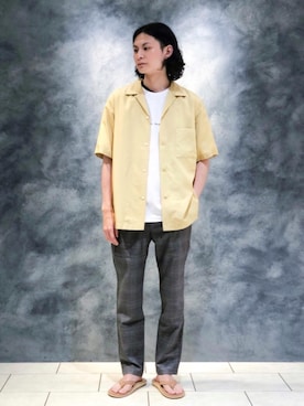 「RECOMMEND  ITEM STYLING」｜「アイテム（サンダル）」を使った、赤羅（akara）さん（メンズ・170cm）の夏コーディネート