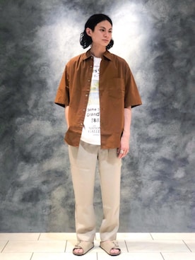 「RECOMMEND  ITEM STYLING」｜「アイテム（サンダル）」を使った、赤羅（akara）さん（メンズ・170cm）の夏コーディネート