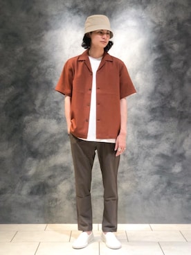 「RECOMMEND  ITEM STYLING」｜「アイテム（スリッポン）」を使った、赤羅（akara）さん（メンズ・170cm）の夏コーディネート