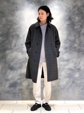 「RECOMMEND  ITEM STYLING」｜「アイテム（ステンカラーコート）」を使った、赤羅（akara）さん（メンズ・170cm）の秋コーディネート