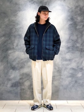 「RECOMMEND  ITEM STYLING」｜「アイテム（ブルゾン）」を使った、赤羅（akara）さん（メンズ・170cm）の秋コーディネート