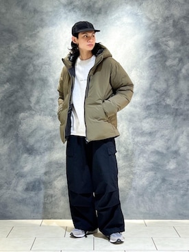 「RECOMMEND  ITEM STYLING」｜「アイテム（ダウンジャケット/コート）」を使った、赤羅（akara）さん（メンズ・170cm）の冬コーディネート