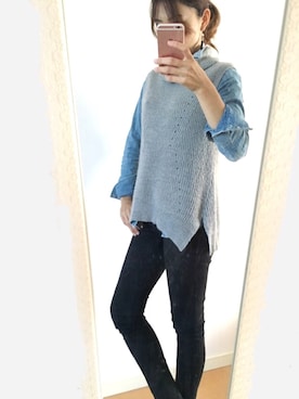 「M.deux（エムドゥ）のアイテム（トップス）」を使った、みちるさん（レディース・165cm）の秋コーディネート
