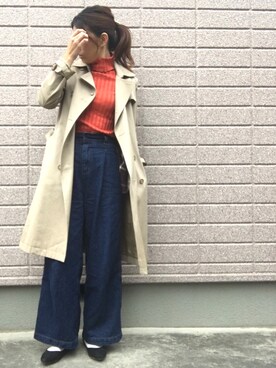 「NATURAL BEAUTY BASIC（ナチュラルビューティーベーシック）のアイテム（トレンチコート）」を使った、みちるさん（レディース・165cm）の冬コーディネート