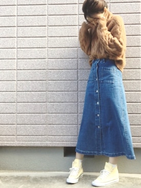 「CONVERSE（コンバース）のALL STAR INHEEL HI/オールスター　インヒール　HI（スニーカー）」を使った、みちるさん（レディース・165cm）の冬コーディネート