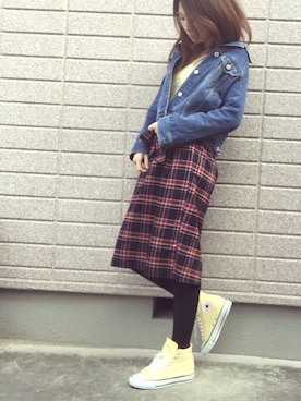 「CONVERSE（コンバース）のALL STAR INHEEL HI/オールスター　インヒール　HI（スニーカー）」を使った、みちるさん（レディース・165cm）の冬コーディネート