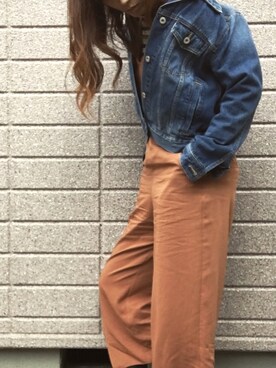 「Te chichi TERRASSE（テチチテラス）のアイテム（オールインワン・サロペット）」を使った、みちるさん（レディース・165cm）の春コーディネート