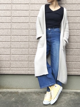 「CONVERSE（コンバース）のALL STAR INHEEL HI/オールスター　インヒール　HI（スニーカー）」を使った、みちるさん（レディース・165cm）の春コーディネート