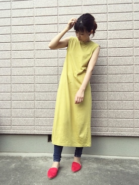 「rps（アールピーエス）のアイテム（シューズ）」を使った、みちるさん（レディース・165cm）の夏コーディネート