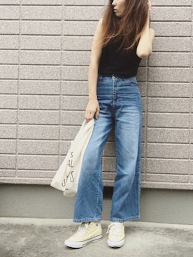 「CONVERSE（コンバース）のALL STAR INHEEL HI/オールスター　インヒール　HI（スニーカー）」を使った、みちるさん（レディース・165cm）の夏コーディネート