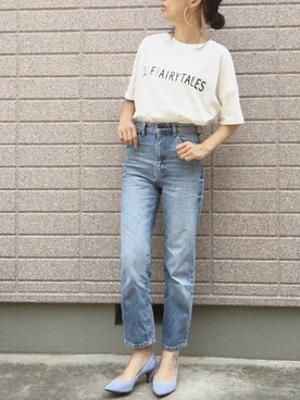 「ハイウエストストレートジーンズ」｜みちるさん（レディース・165cm）の夏コーディネート