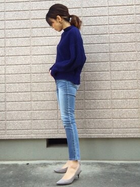高度な 胸 感心する 青い セーター コーデ Yaoichi801 Jp